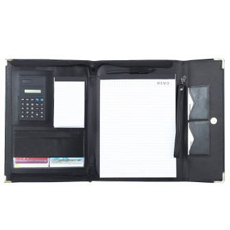 Μαύρος 3 φύλλων φορητός φάκελος A5 PU